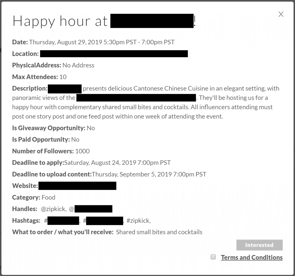 Zipkick Brand Opportunity for Foodie Influencers