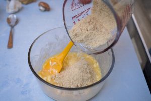 Pouring almond flour