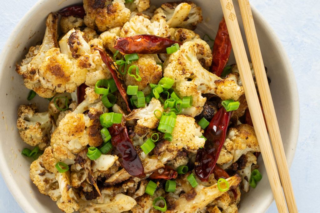 Spicy Roasted Cauliflower Zoomed in