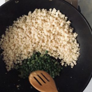 Throwing in Cauliflower, peas, and celery