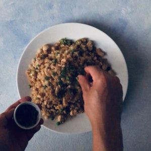 Toppings rice with scallion