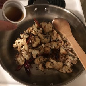 Stir Frying Cauliflower