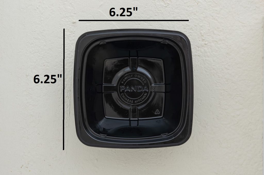 Panda Express Bowl measured at 6.25" x 6.25"